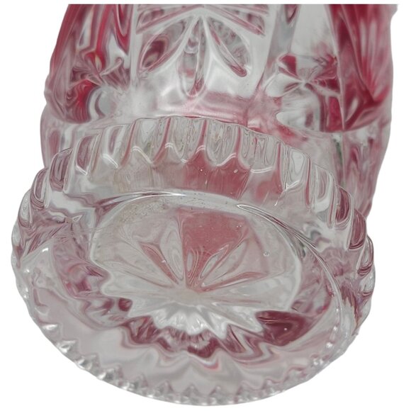 Fifth Avenue Crystal Red Rosaline Ruby Red Floral Vase 6" Scalloped Floral J13 - Picture 6 of 6